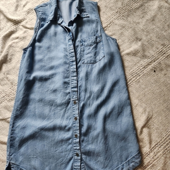 Women's denim Like Button Tank dress size small - Picture 8 of 10